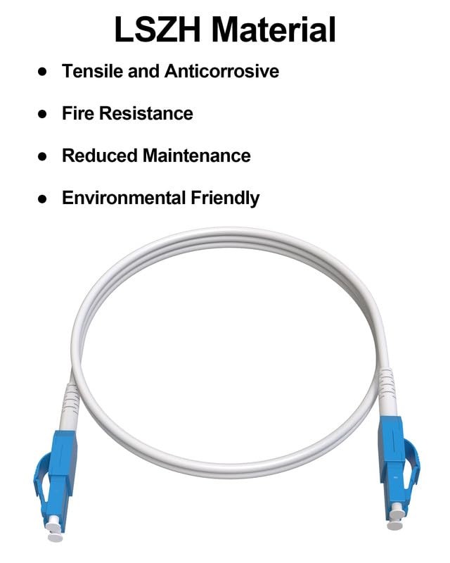 1Pack OS2 Armored Uniboot Fiber Cable, LC to LC, 20M 65FT, SingleMode, LSZH
