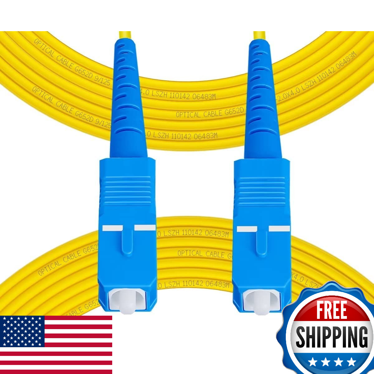 Fibergaga 3m (10ft) 5-Pack OS2 SC to SC Fiber Patch Cable Single Mode Simplex