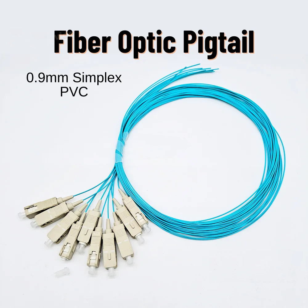 OM3 SC UPC Connector 0.9MM 1.5 Meter Length Fiber Optic Pigtails FTTH Pigtails