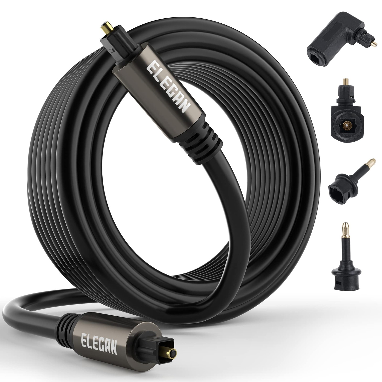 Optical Audio Cable 100 Ft Digital Audio Toslink Cable Cord-Fiber Optic-Gold …