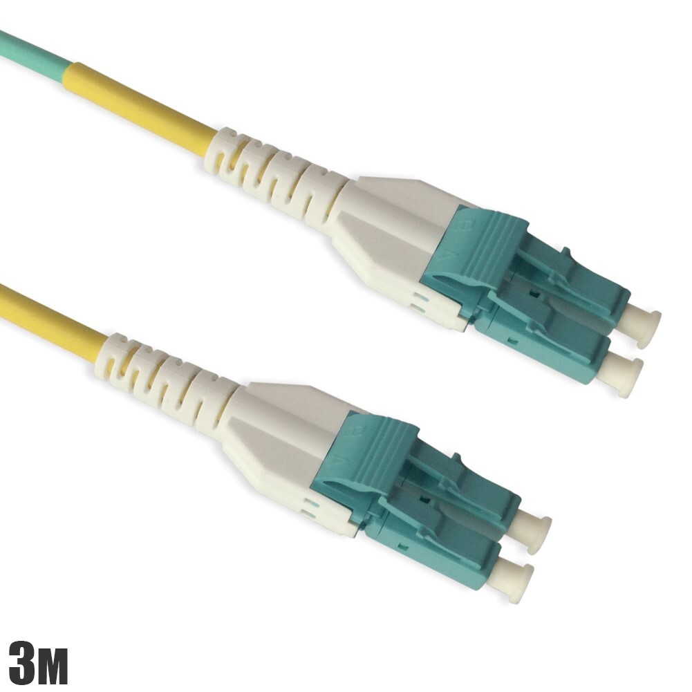 3M Uniboot LC UPC to LC UPC OM3 Multi Mode 50/125 Duplex Fiber Optic Cable Aqua