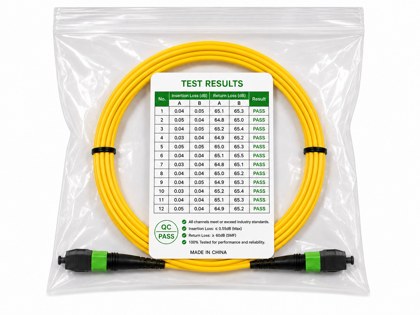 12F MTP Female to MTP Female SMF Indoor Fiber Optic Trunk Cable Singlmode Qty.25