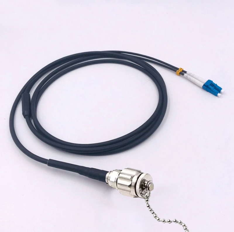 60M~150M Outdoor Waterproof Optic Fiber Cable Connector ODC 2 Cores Socket Cable