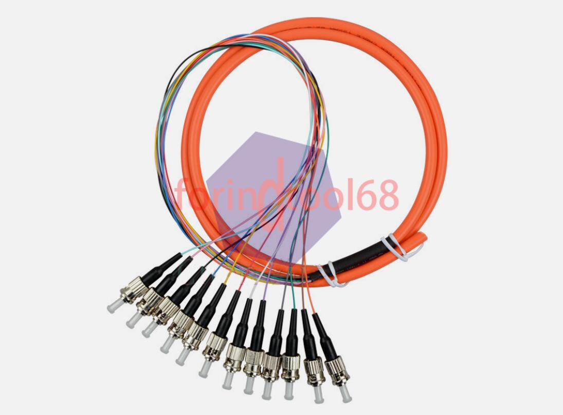 12 Fibers 1.5 Meter ST UPC OM1 62.5/125 Multi Mode Bundles Optical Fiber Pigtail