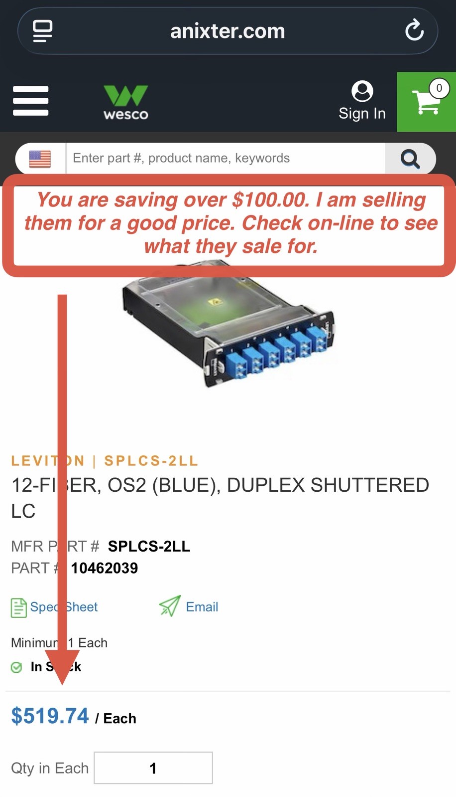Leviton SPLCS-2LL, SDX 12 – LC Pigtail Fusion Splice, Duplex Shuttered, SM OS2
