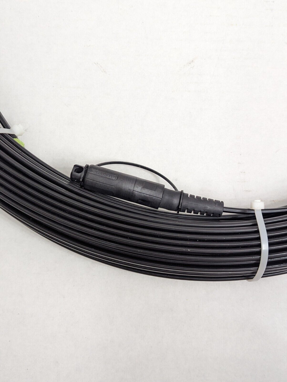 300FT Fiber Optic Flat Drop Cable Hardened SC/APC to Open End, H-Connector SMF 1