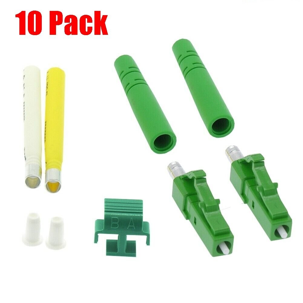 10 Pcs LC APC Duplex Single Mode 2mm Fiber Optic Optical Connector Adapter Green