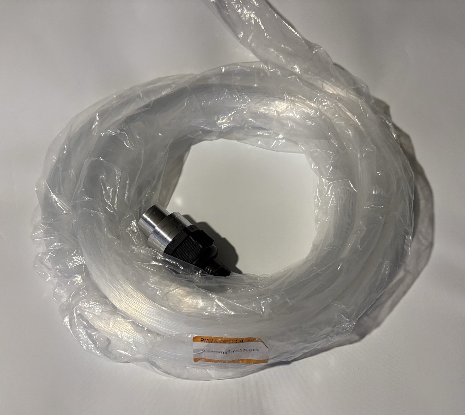 PMMA Optical Fiber Light End Glow Cable .75mm X 3m 300 Pieces PG LED Connector