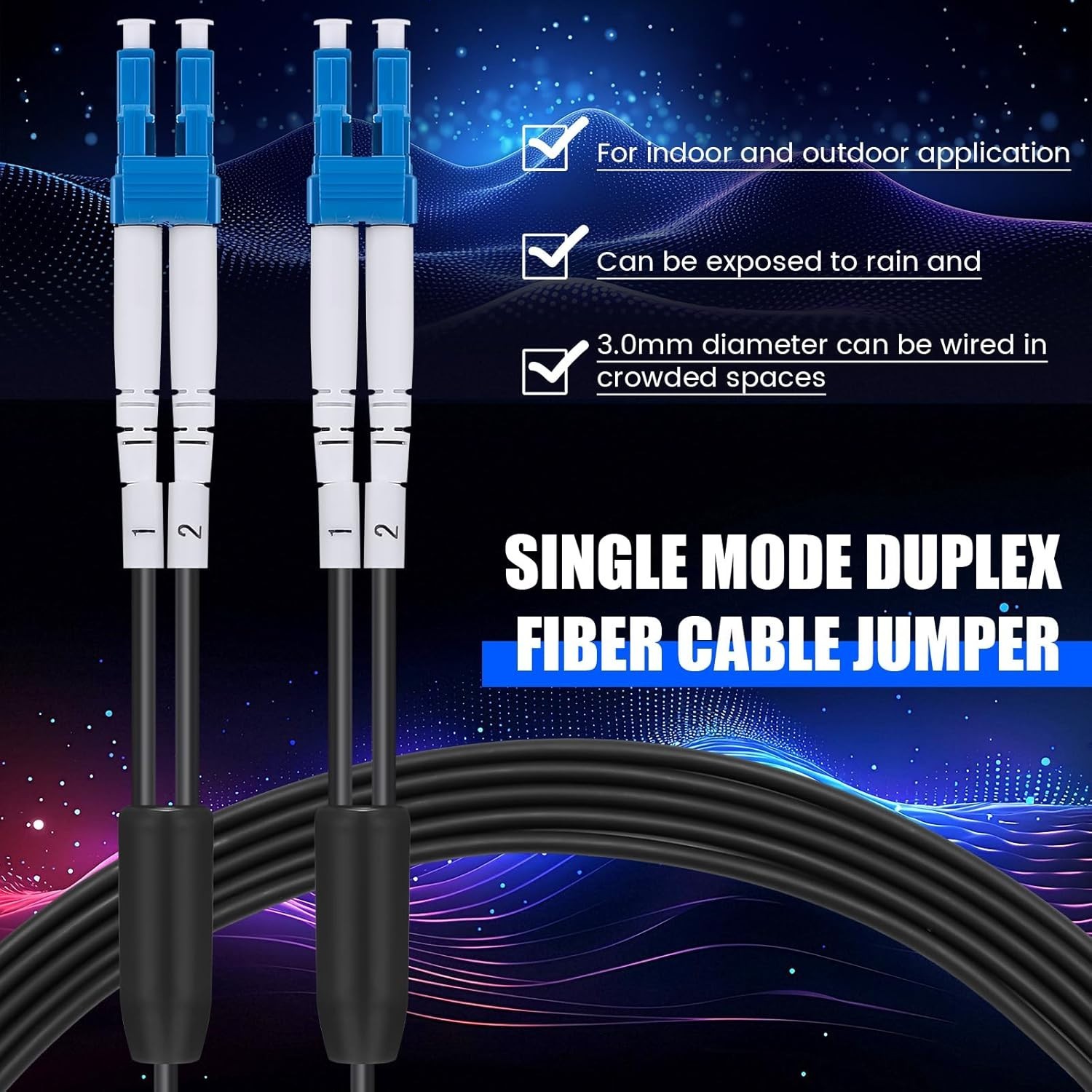 330ft (100 Meters) Fiber Lc to Lc Outdoor Armored Fiber Optic Internet Cable