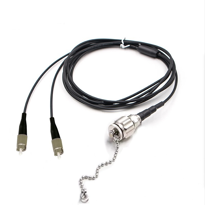 60M~150M Outdoor Waterproof Optic Fiber Cable Connector ODC 2 Cores Socket Cable
