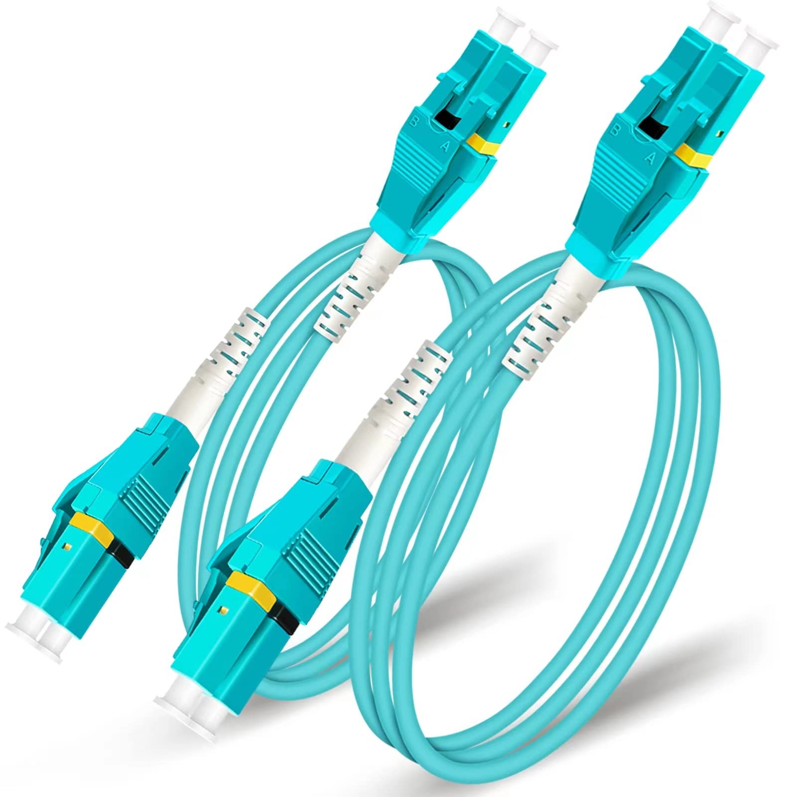 Uniboot LC to LC 10G OM3 Multimode Duplex Fiber Patch Cable 50/125 0.2m 2 PCS