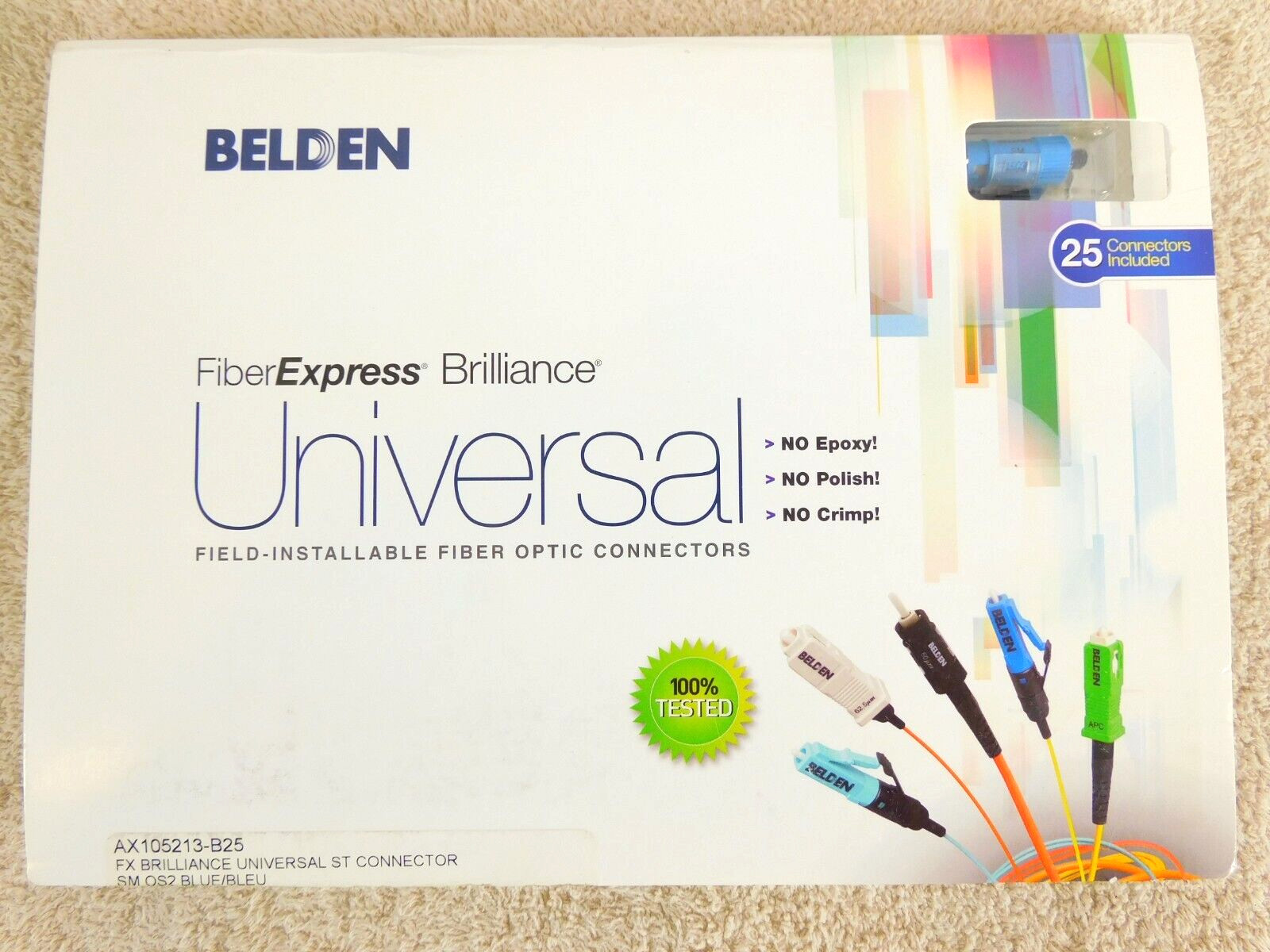 Belden AX105213 ST Connector FX Brilliance Universal SingleMode OS2 – PACK OF 20
