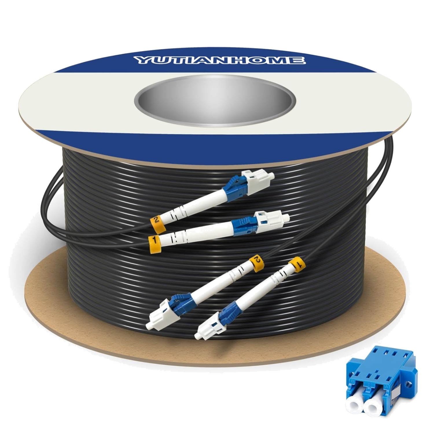 500ft LC to LC Armored Fiber Optic Cable, Single Mode, OS2