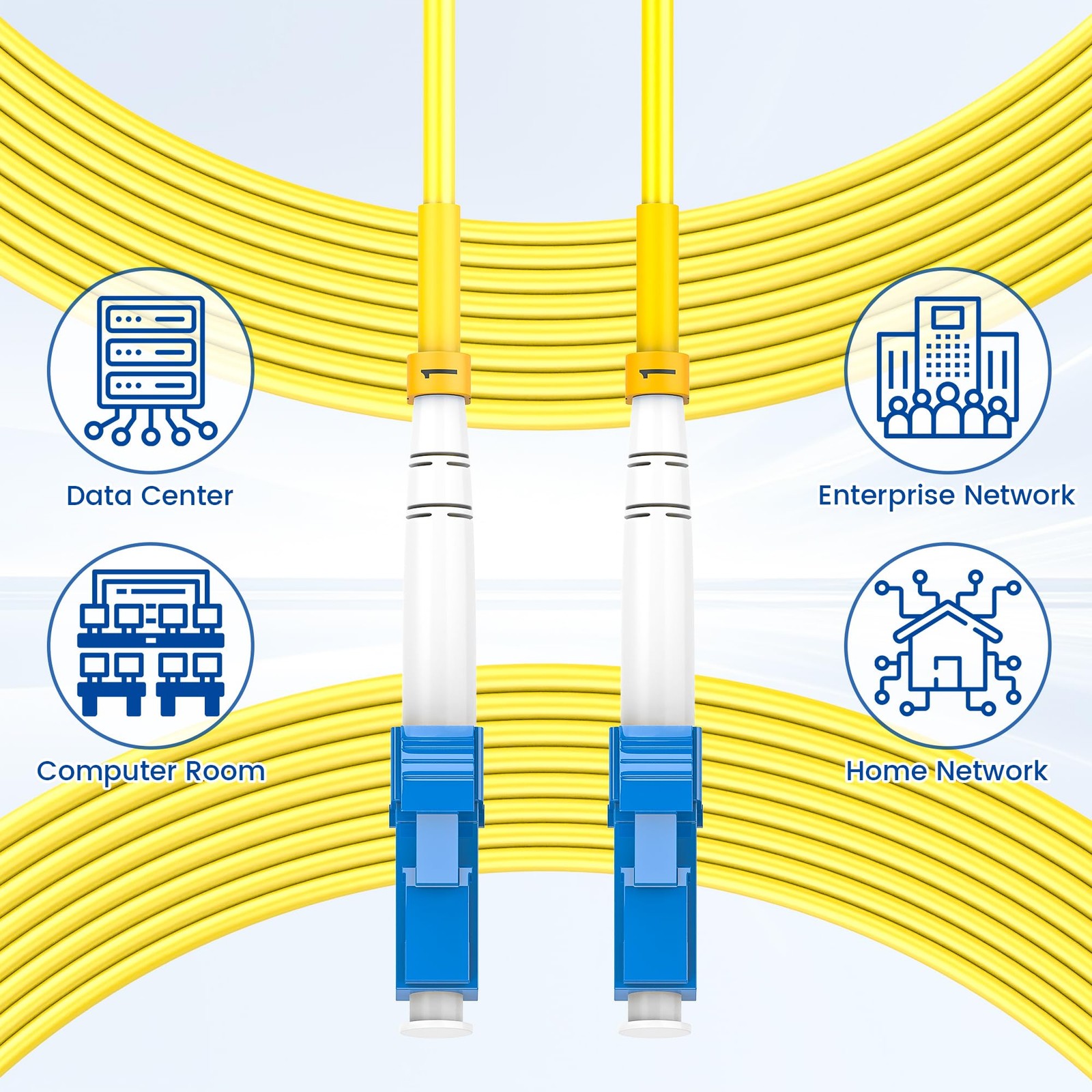 OS2 LC to LC Fiber Patch Cable 0.2m7in, 1G/10Gb 9/125um SIMPLEX SMF Fiber Jum…