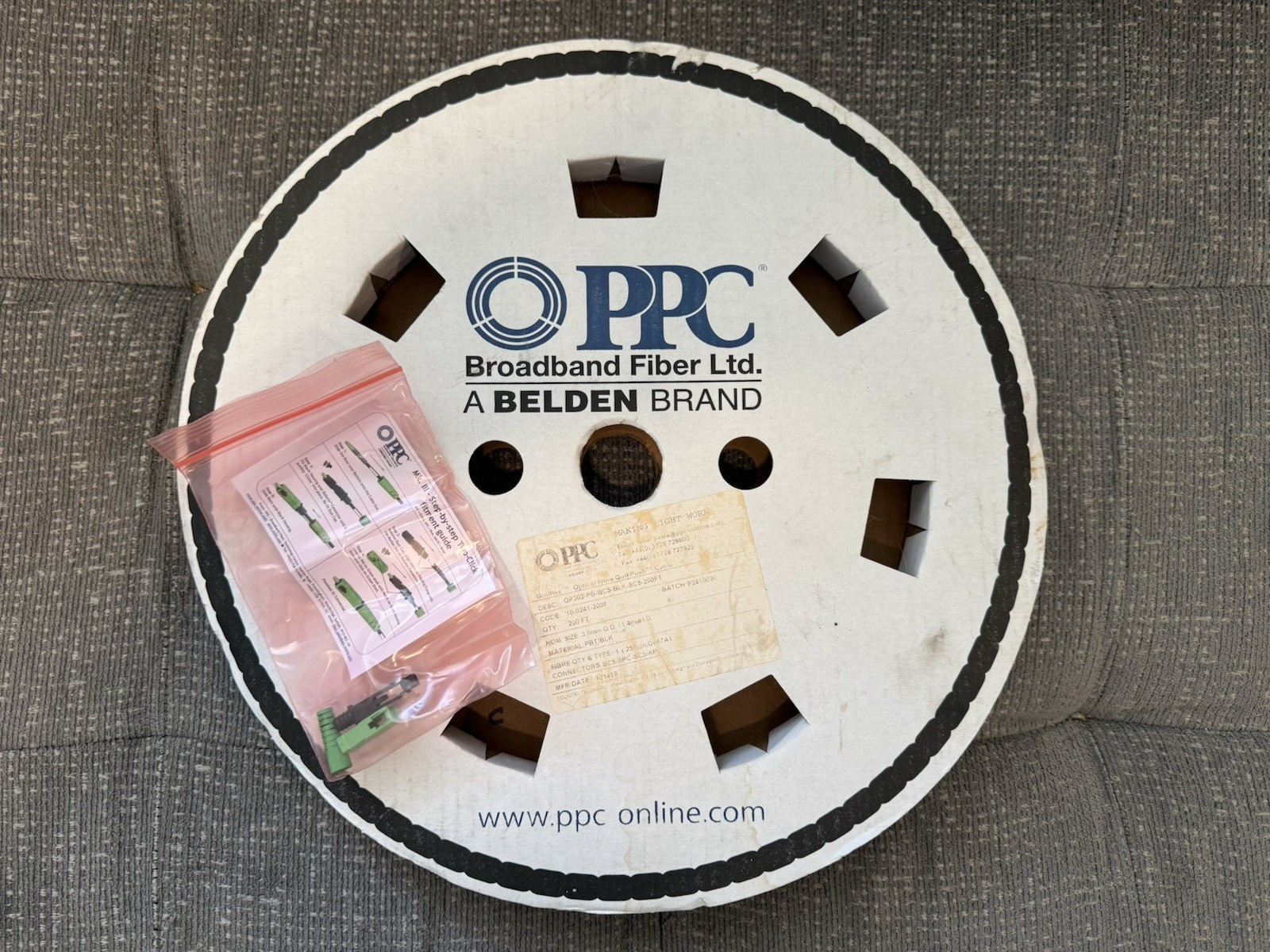 Belden PPC Fiber Optic Cable QuikPush Cable Assembly 3mm OD x 1.4mm 10-0241-200F