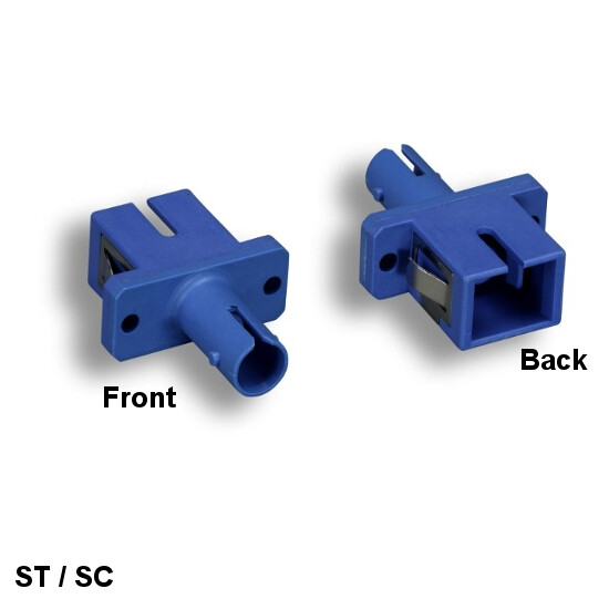 ST to SC Simplex Fiber Optic Adapter Flange Mount Feedthrough Coupler Multi-mode