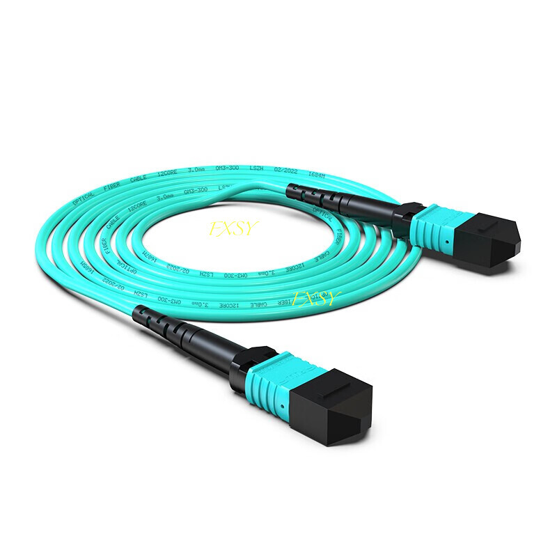 1-40M MPO/Female to MPO/Female OM3 Fiber Optic Patch Cord 8|12 Core Type B MTP