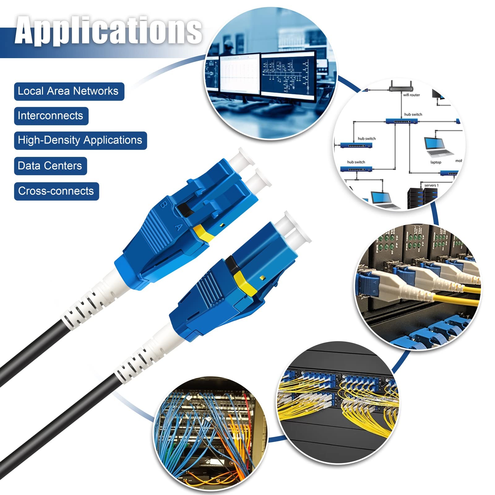 Uniboot LC To LC Armored Fiber Patch Cable Single Mode Duplex OS1/OS2 2m