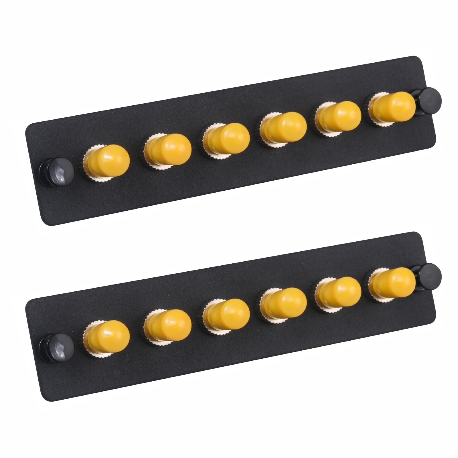 6 Simplex ST Fiber Patch Panel Singlemode Yellow Adapter 6 Port 2 PCS