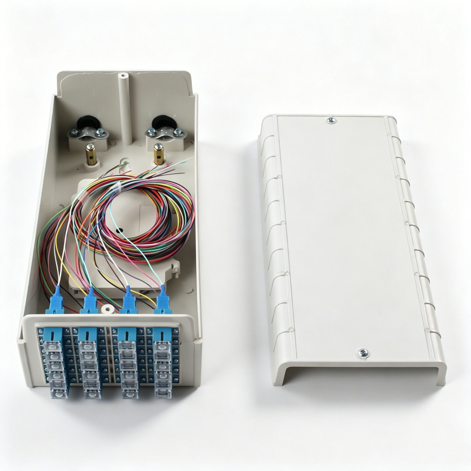 24 Cores Plastic ODF Fiber Terminal Box Wall Mount Full SC FC LC Adapter Pigtail