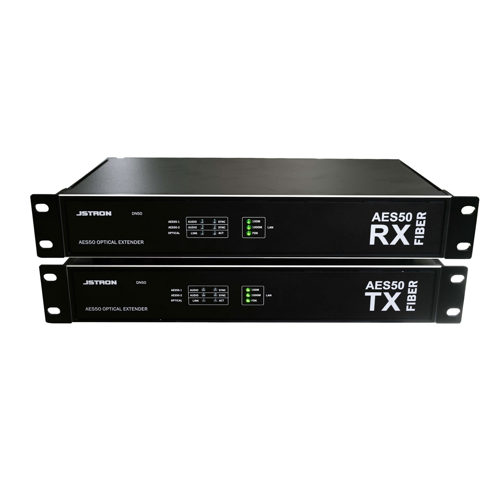 DN50 AES50 2-Channel Optical Fiber Extender Gigabit Transceiver 2-in-1 Device