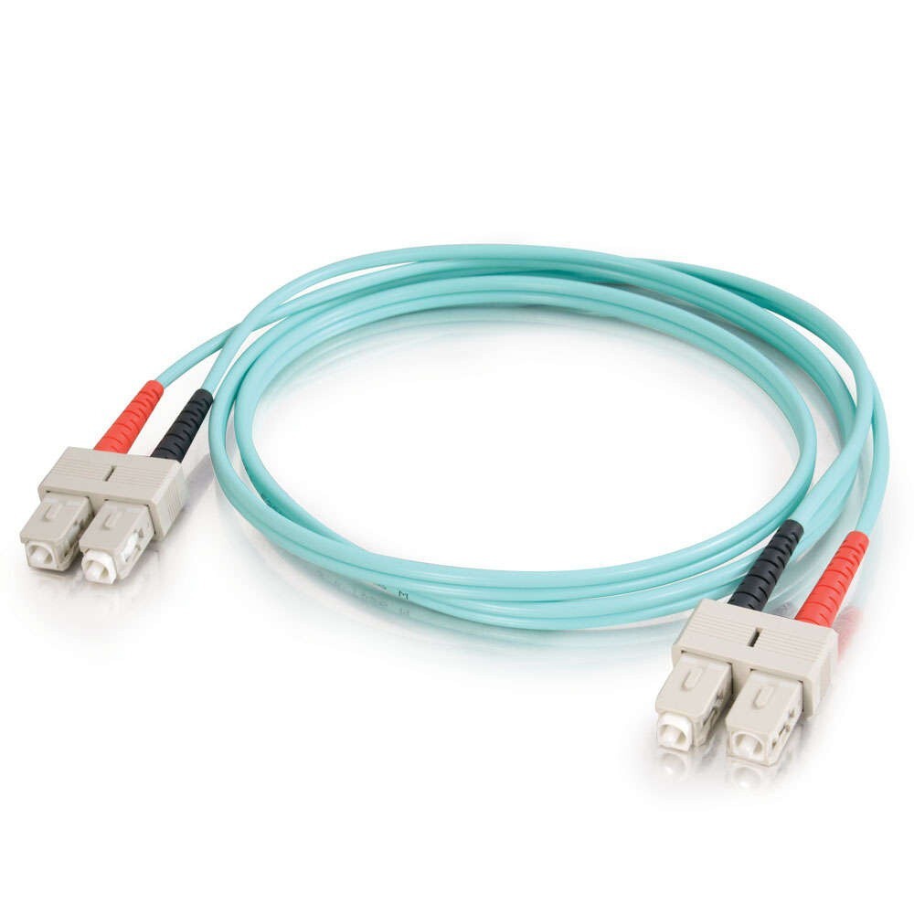 C2G #33060 5m SC-SC 10GB 50/125 OM3 Duplex Multimode PVC Fiber Optic Cable, New