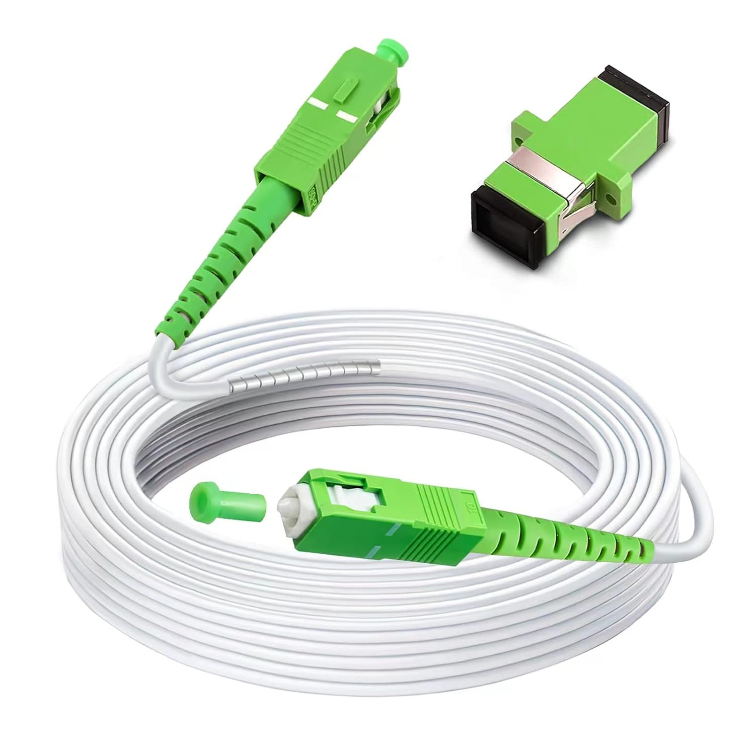 50Ft (15 Meters) SC/APC to SC/APC Fiber Optic Internet Cable, Armored Single Mod