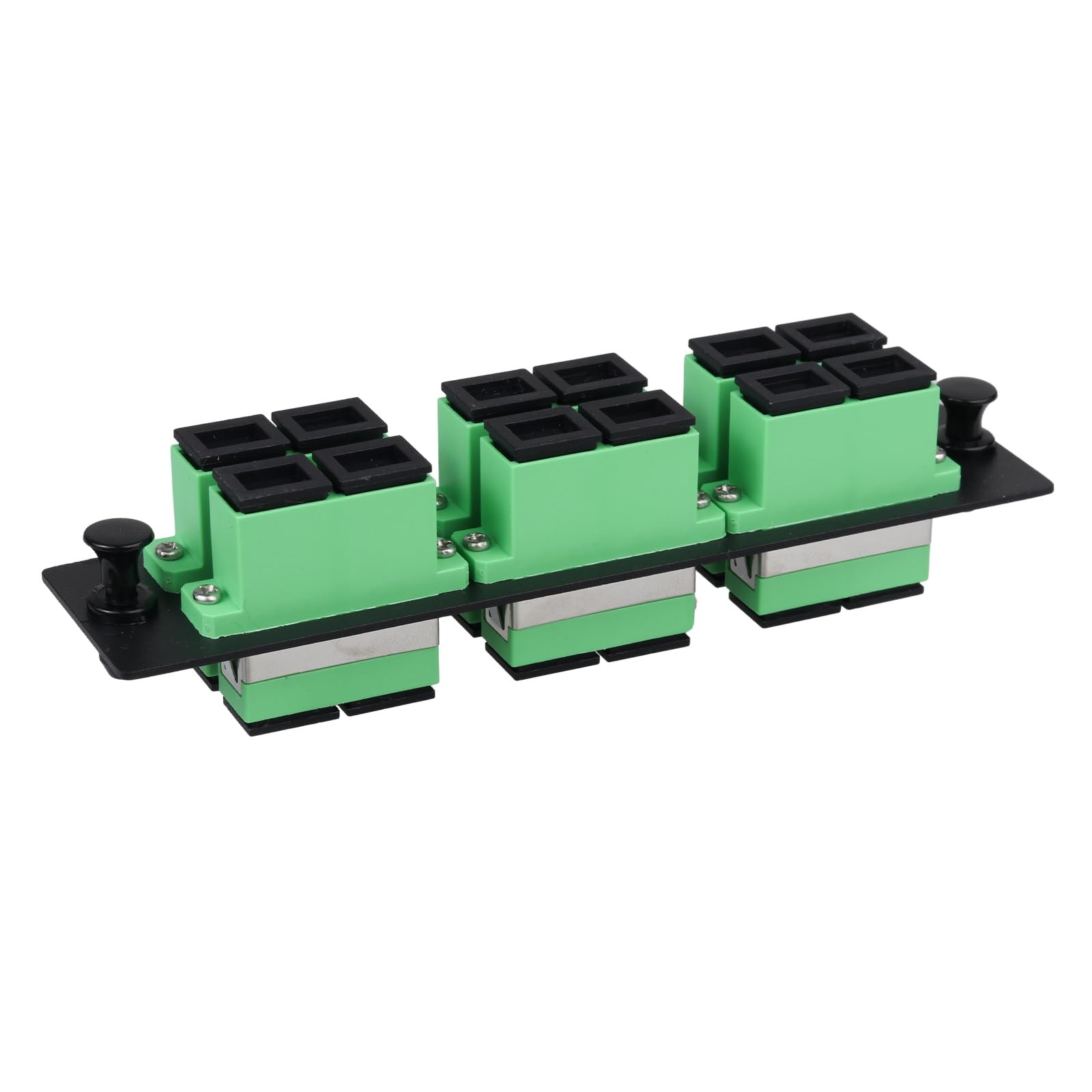 6 Duplex SCAPC Fiber Patch Panel with Duplex Singlemode Green SC Adapters, 12…