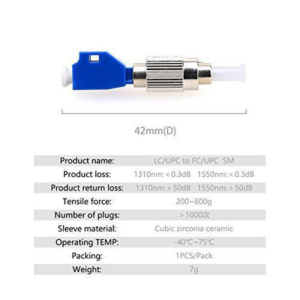 4Pcs FC Male to LC Female Fiber Optical Connector Convertor Hybrid Fiber Adapter