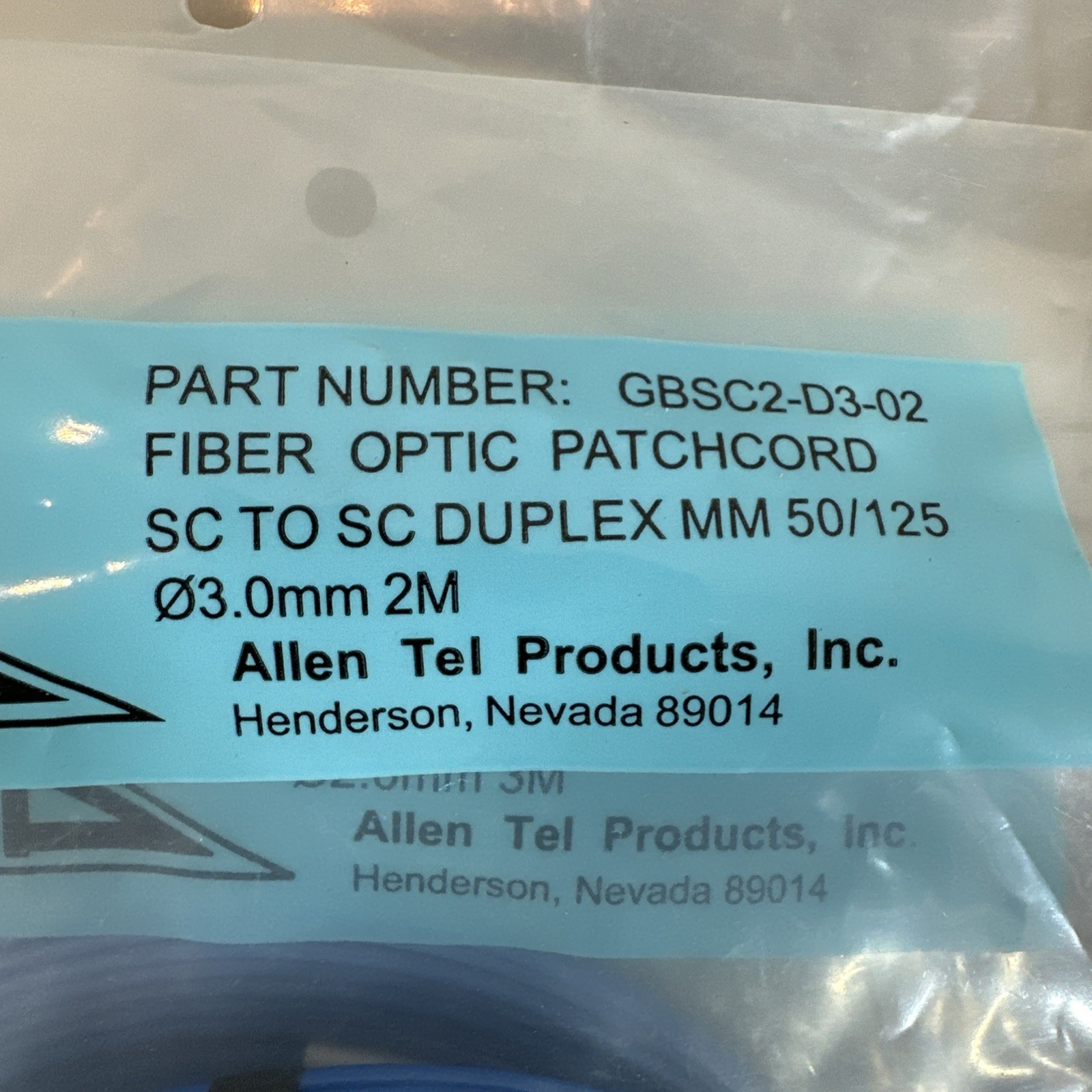 Lot of 22 Allen Tel GBLC2-D3-01 Duplex MM 50/125 Fiber Optic Patchcord Cable!