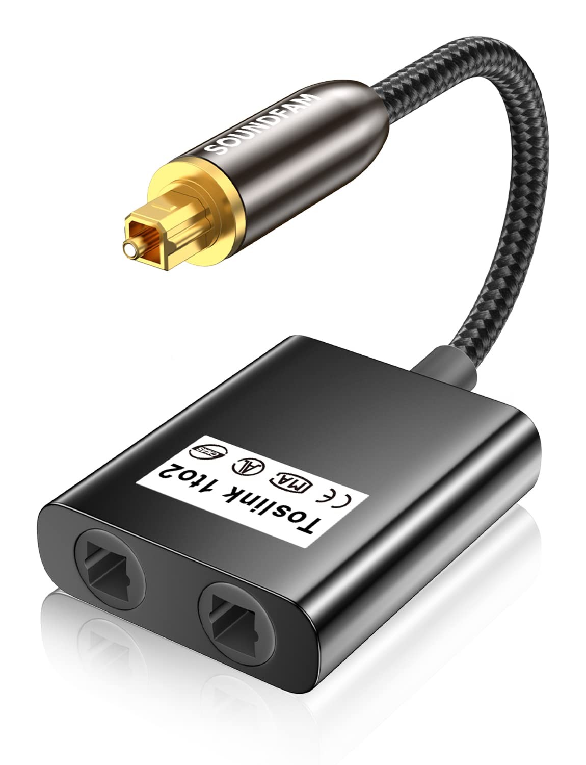 Optical Audio Splitter 1 in to 2 Out Toslink Splitter Optical Adapter Ideal f…