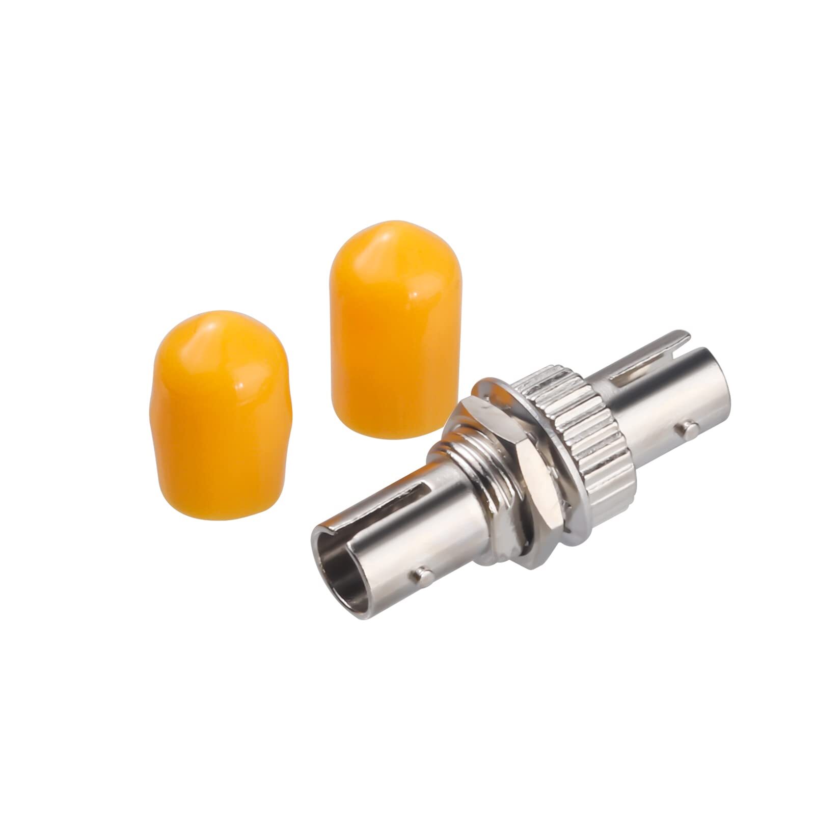 15 Pack ST Fiber Coupler Simplex Singlemode ST to ST Bulkhead Barrel Yellow
