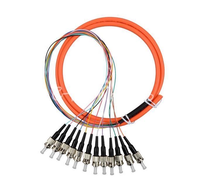 12 Fibers 1.5 Meter ST UPC OM1 62.5/125 Multi Mode Bundles Optical Fiber Pigtail