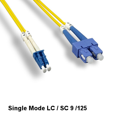 1m/3.28ft LC/SC Duplex 9/125 Single-Mode Fiber Optic Patch Cable OFNR Ethernet