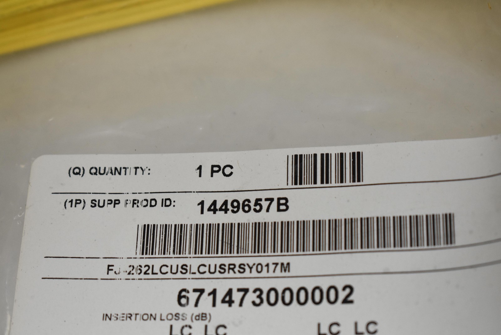 2 Lightera LC-LC Fiber Optic Patch Cable 17m Yellow Made in USA UPC 671473000002
