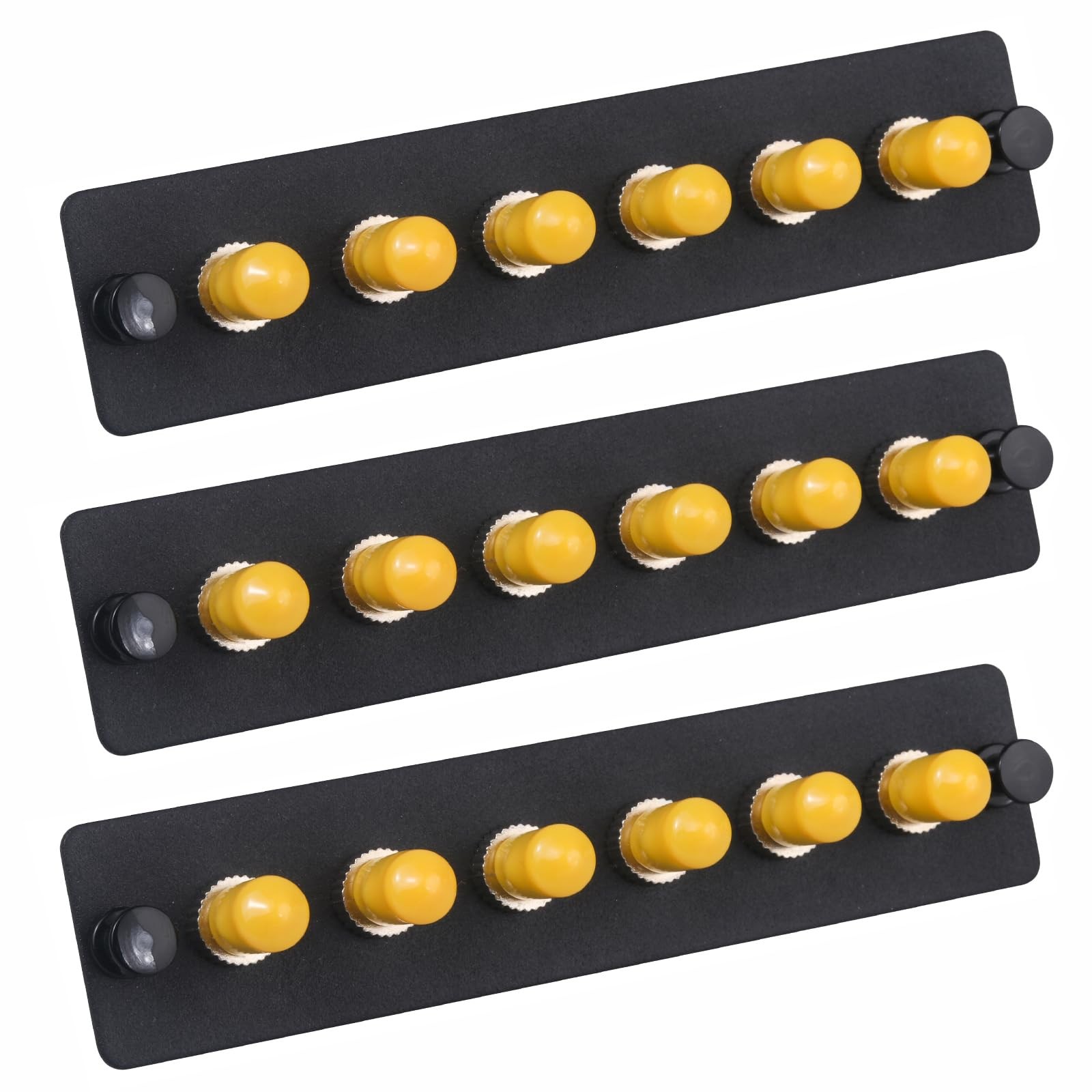 6 Simplex ST Fiber Patch Panel Singlemode Yellow Adapter 6 Port 3 PCS