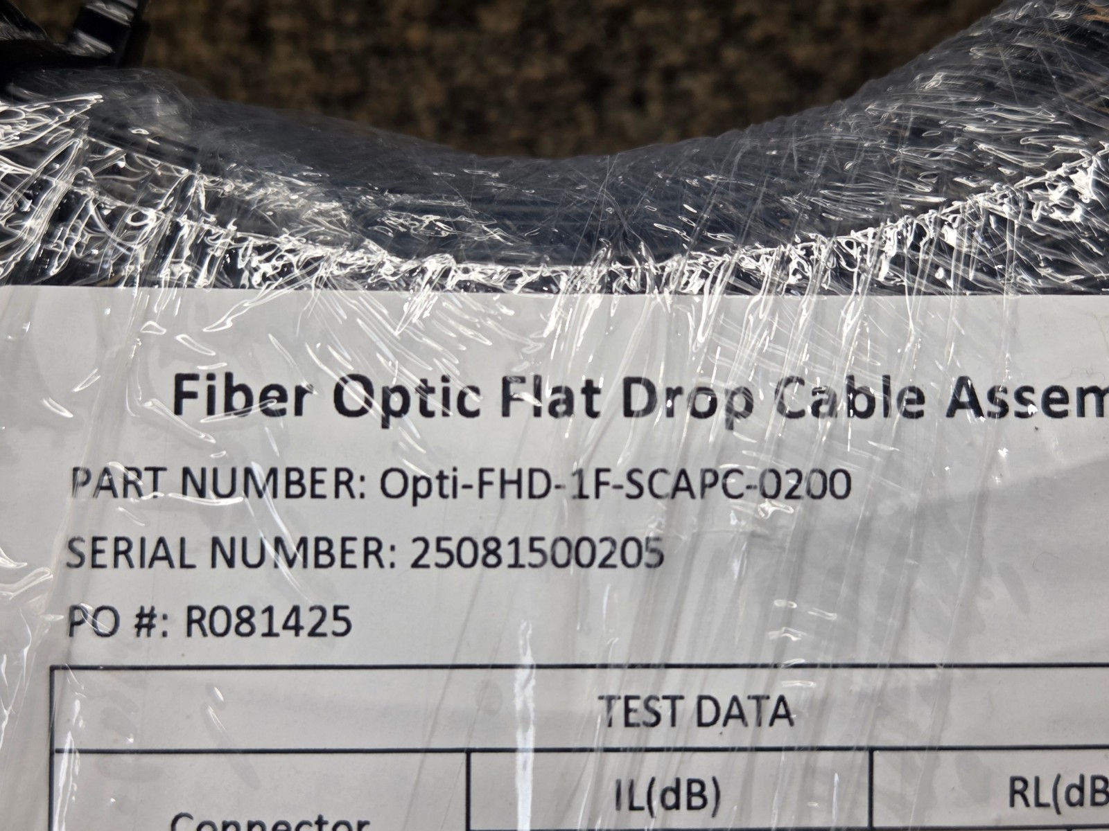 Opti-FHD-1F-SCAPC-0200 Flat Fiber Optic Cable 200 Ft