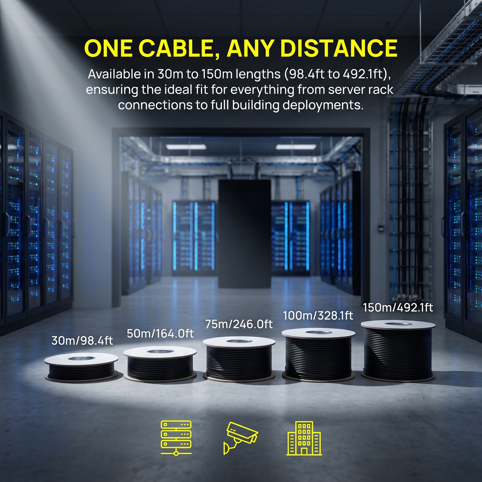 OS2 LC to LC Single Mode 4 Core Outdoor Armored Fiber Patch Cable, TPU