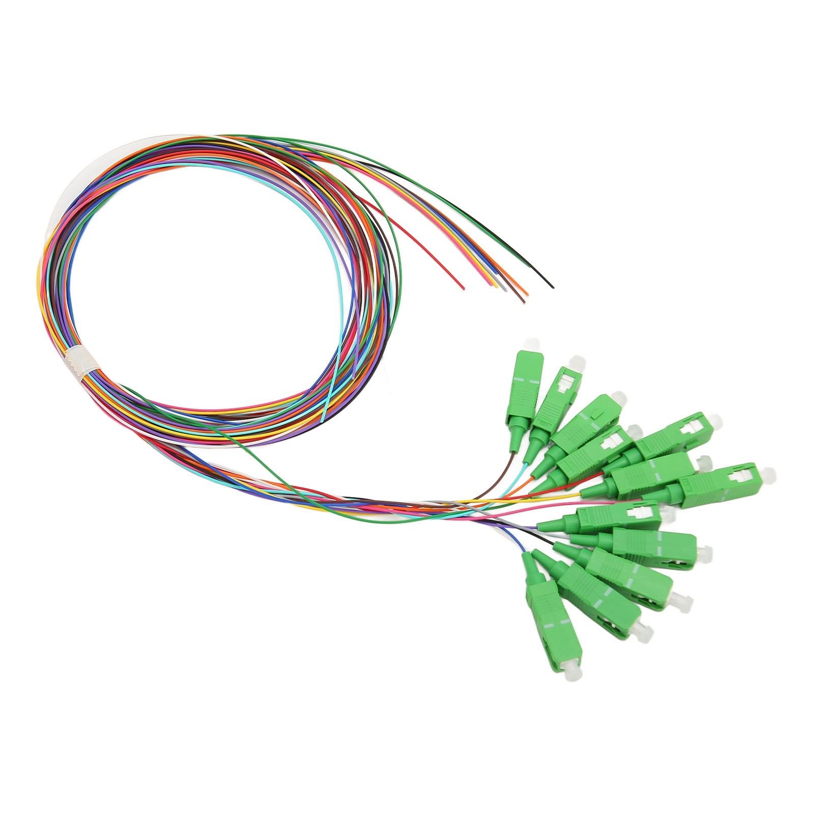 1.5 Meter Fiber Optic Pigtail 12 Strands SC 12 Color Single Mode Fiber Optic