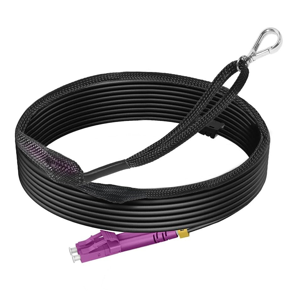 330Ft/100M OM4 LC to LC Outdoor Armored Fiber Patch Cable, MM Multimode (50/125)