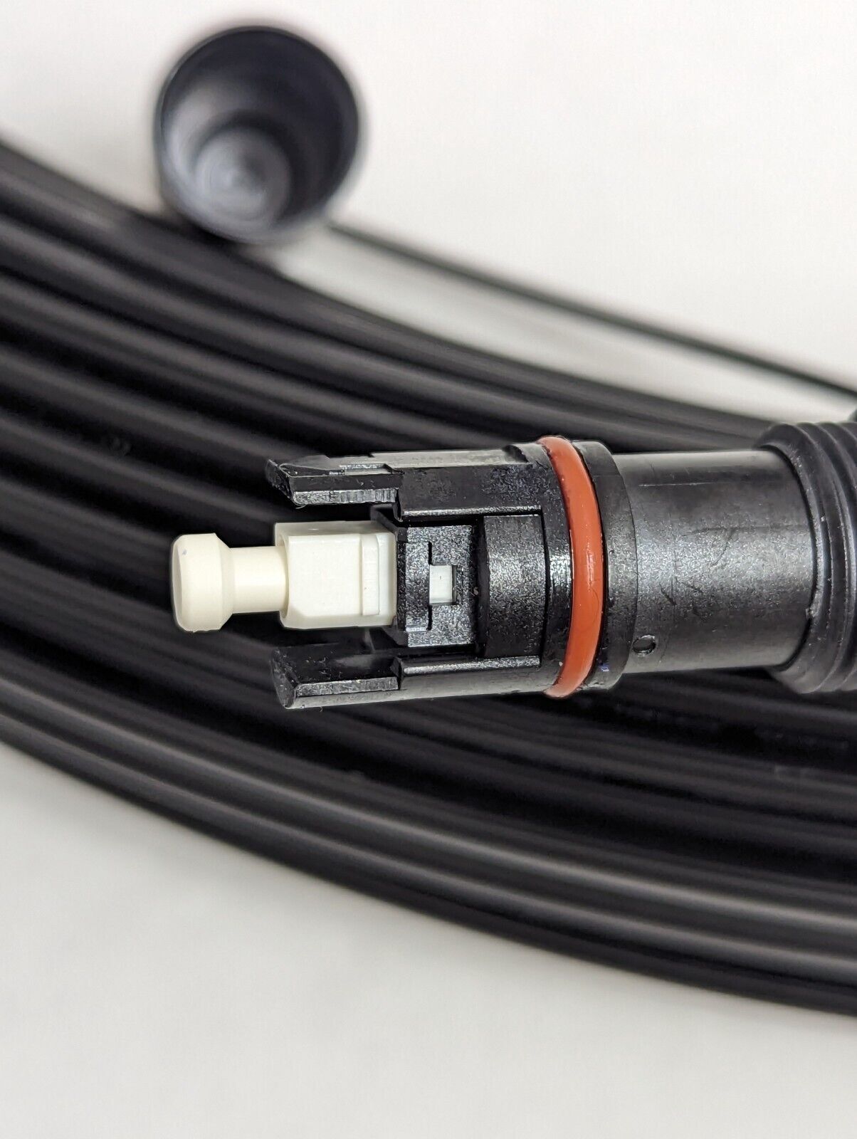300FT Fiber Optic Flat Drop Cable Hardened SC/APC to Open End, H-Connector SMF 1