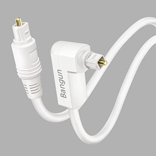 White Optical Audio Cable Slim 90 Degree Digital Audio Optical Cord Spdif Toslin
