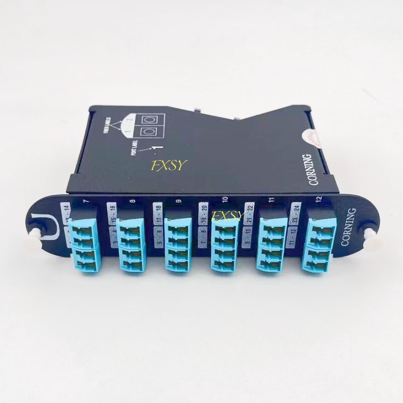 CORNING 24Fibers SX+50UM OM3 2xMTP to12xLC Duplex CCH-UM24-05-70Q MPO Cassette