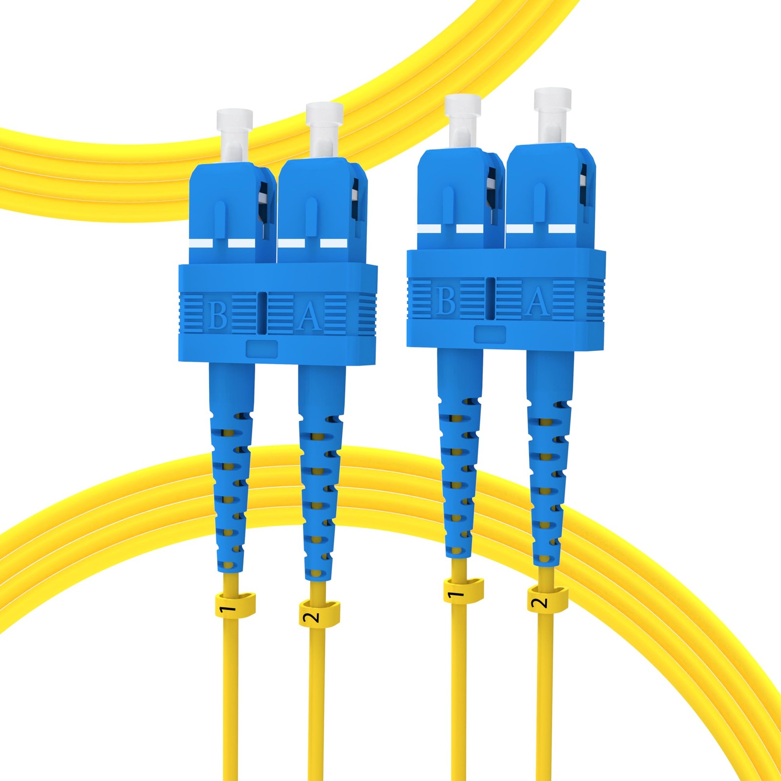 2m 7 Ft OS2 SC To SC Fiber Patch Cable 9/125m Single Mode Yellow 5 PCS