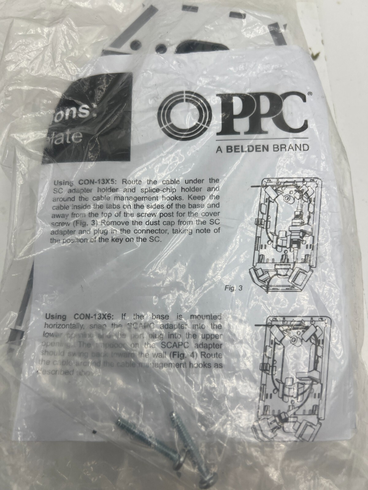 (QTY 3) Belden Dual Cover SC Adapter Comm Circuit PPC CON-13X5-85 Plate 2G