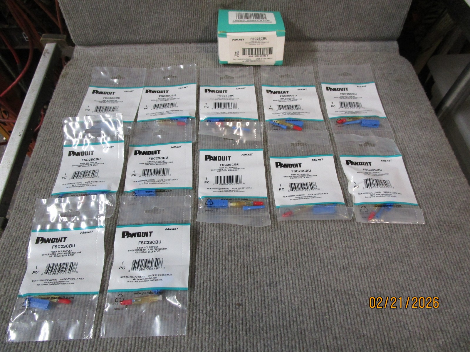 (12) Panduit FSC2SCBU Single Mode Opticam Fiber Optic Connector
