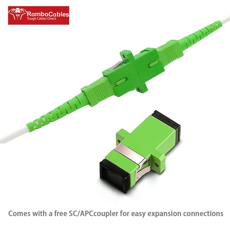 (1.6Ft/0.5M) SC/APC to SC/APC Fiber Optic Internet Cable, Armored Fiber Patch Ca