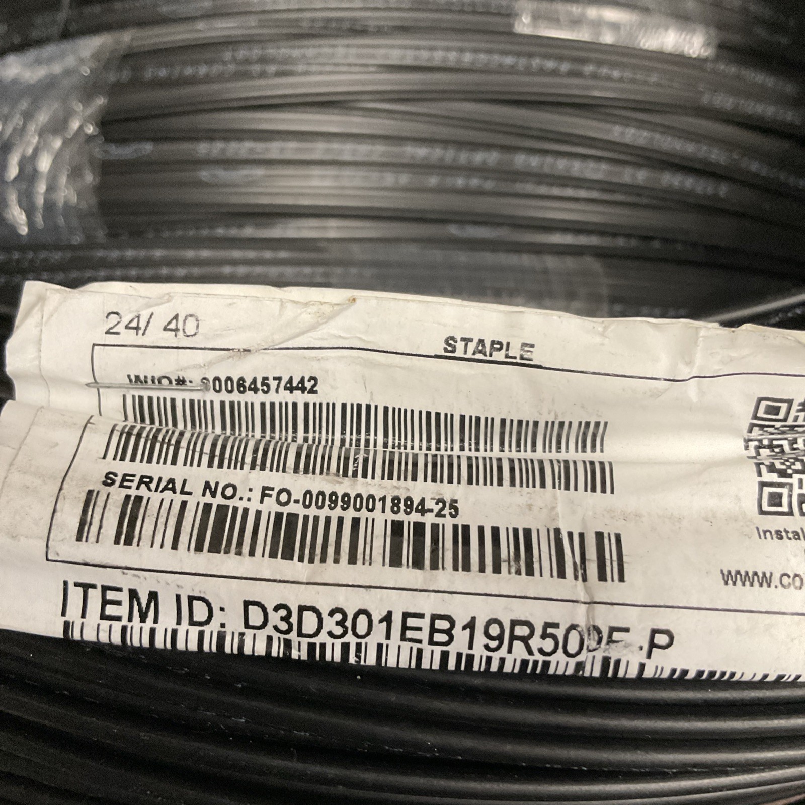CORNING Flat Fiber Optic DROP PUSHLOK 1f roctdrp pushlokpot/sca326 500 ft