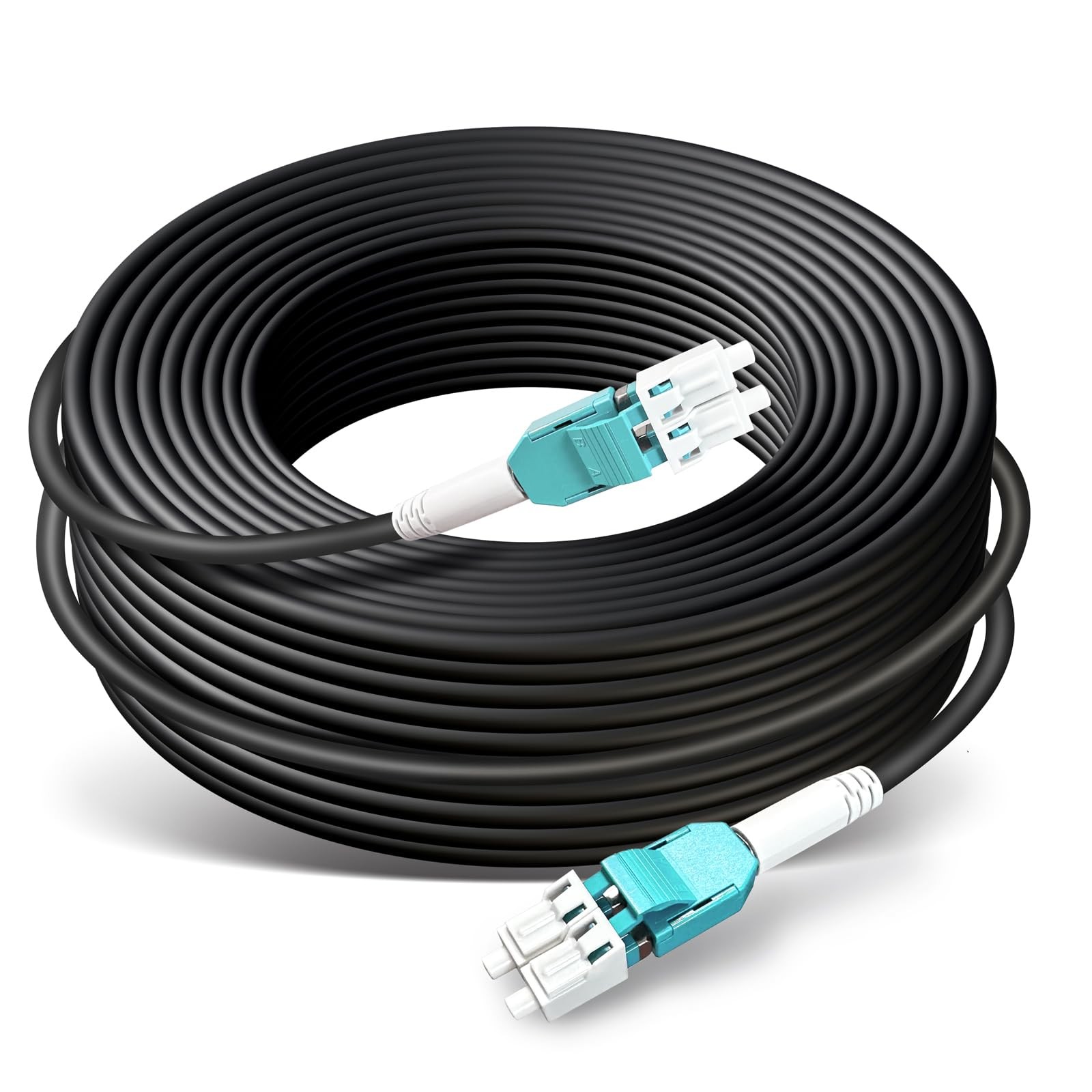100ft/30m OD-5mm Industrial TPU OM3 Fiber LC to LC Outdoor Armored Fiber Patc…
