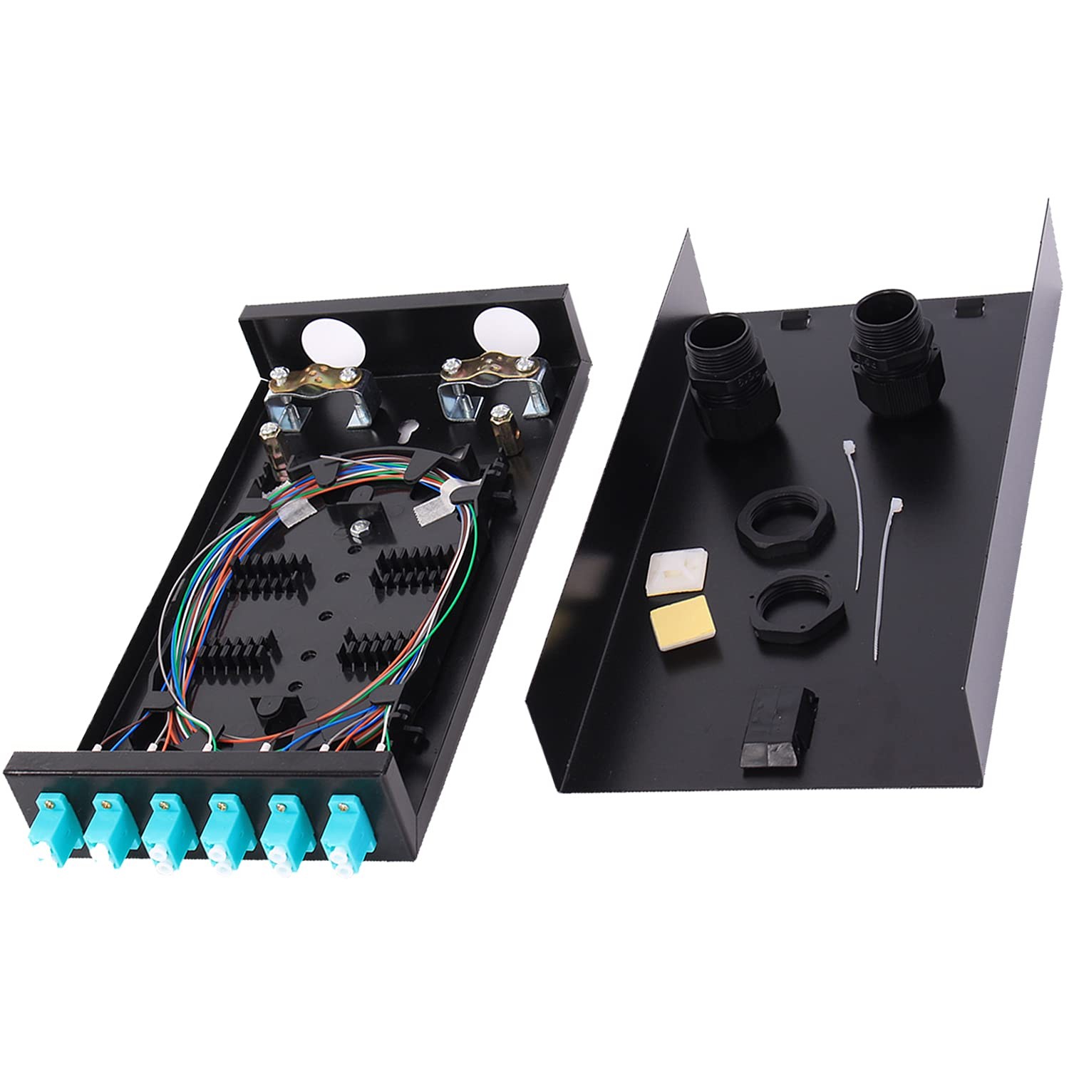 Fiber Enclosure Multimode Wall Mount Box, LC-MM 12 Port OM3, Included LC-UPC MM